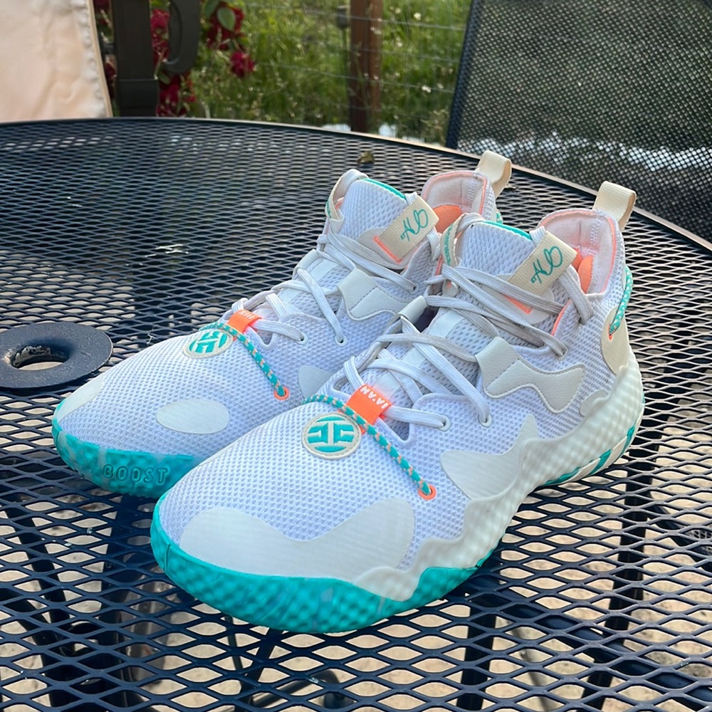 Adidas Harden Vol 6 "White/Blue/Orange" Men's Basketball Shoe. US Size 13.5